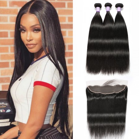  3 Bundles Weave With 4X13 Closure Straight 