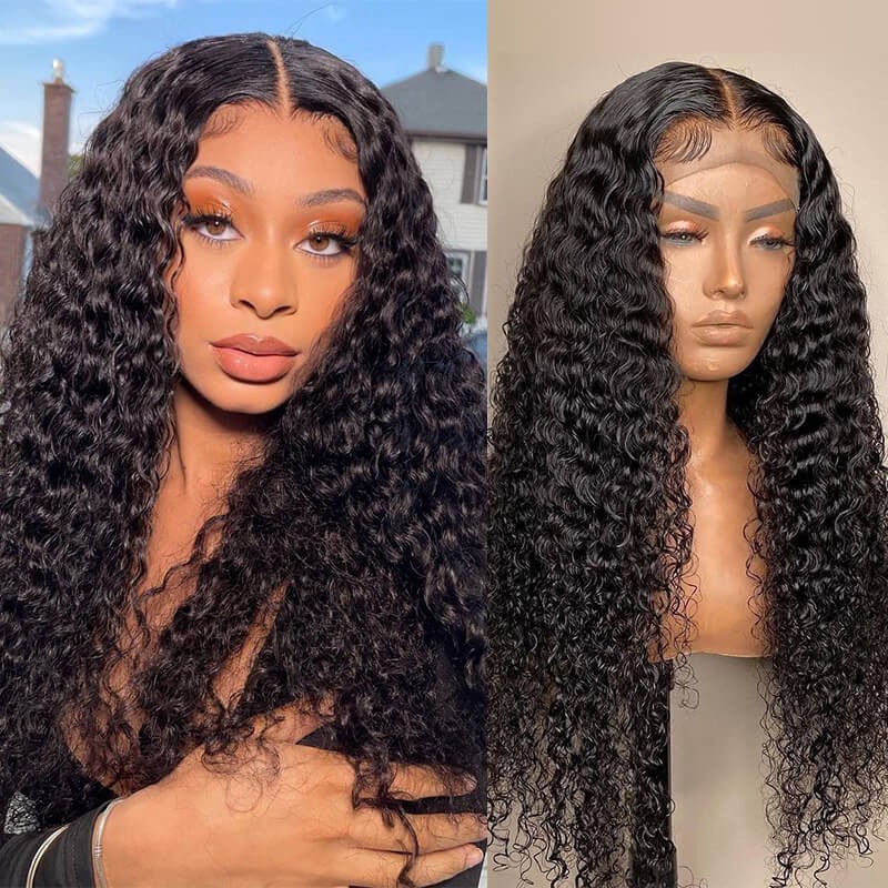 Dsoar Hair Jerry Curly 13x6 HD Lace Front Wig Human Hair Pre Plucked with Baby Hair Natural Black Color