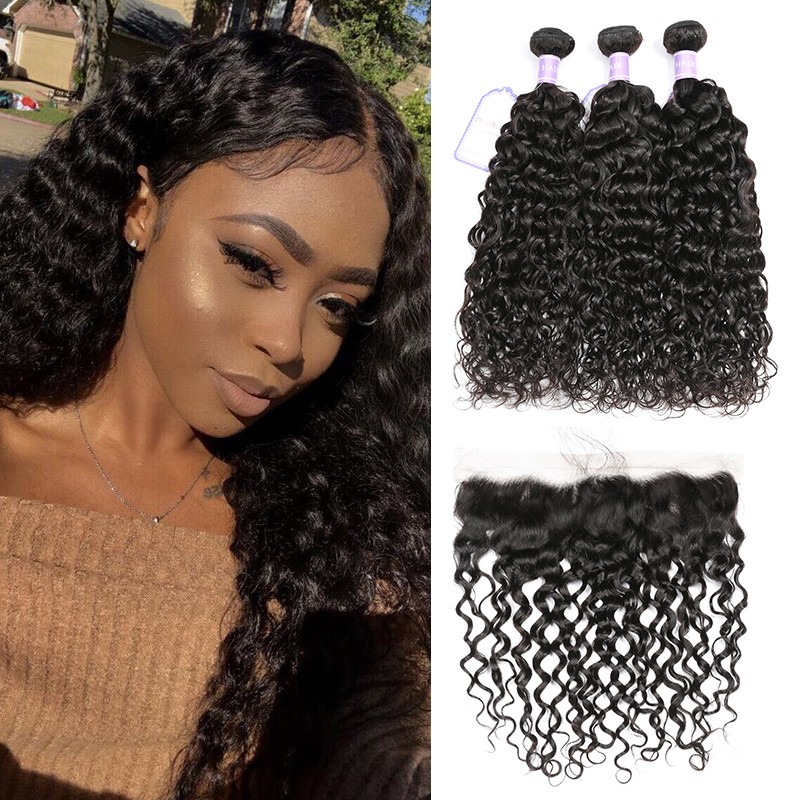 DSoar Hair Malaysian Natural Wave Sew In 3Bundles And Lace Frontal Deal