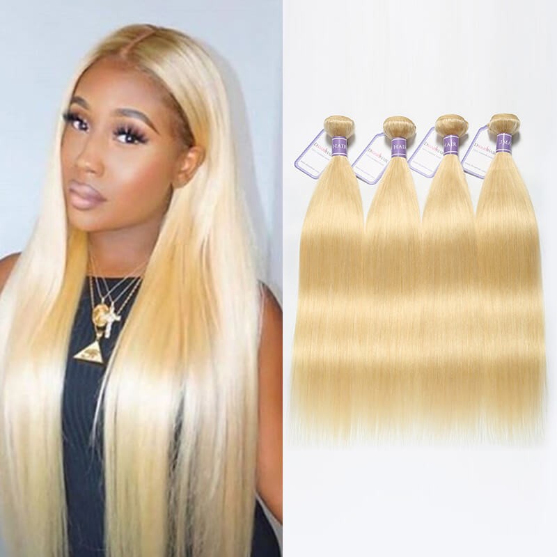 613 Blonde Virgin Hair 4 Bundles Malaysian Straight Hair