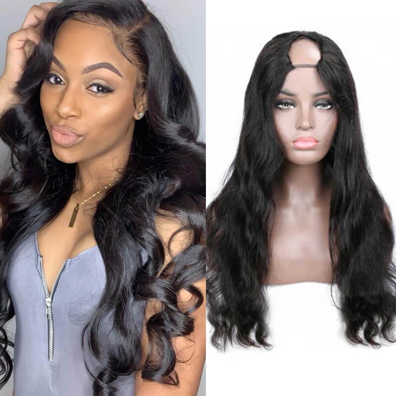 Dsoar Hair U Part Wig Body Wave Human Hair Wigs Glueless Natural Looking Hairline