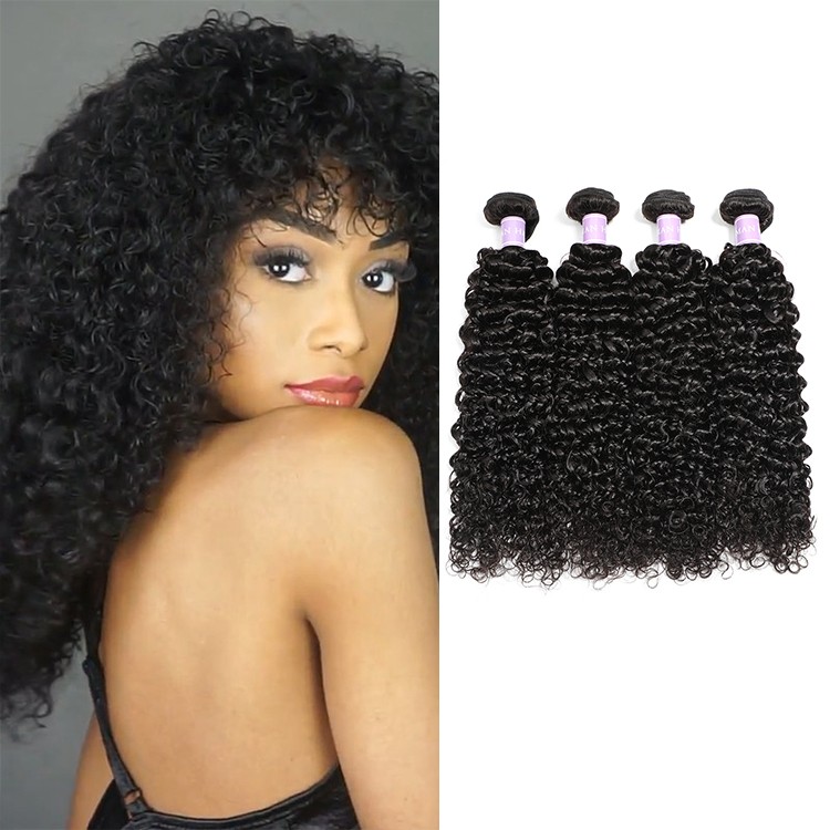 DSoar Peruvian curly weave human hair extensions 4 bundles natural color