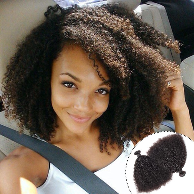DSoar Hair Malaysian Afro Kinky Curly Weave 2 Bundles Human Hair
