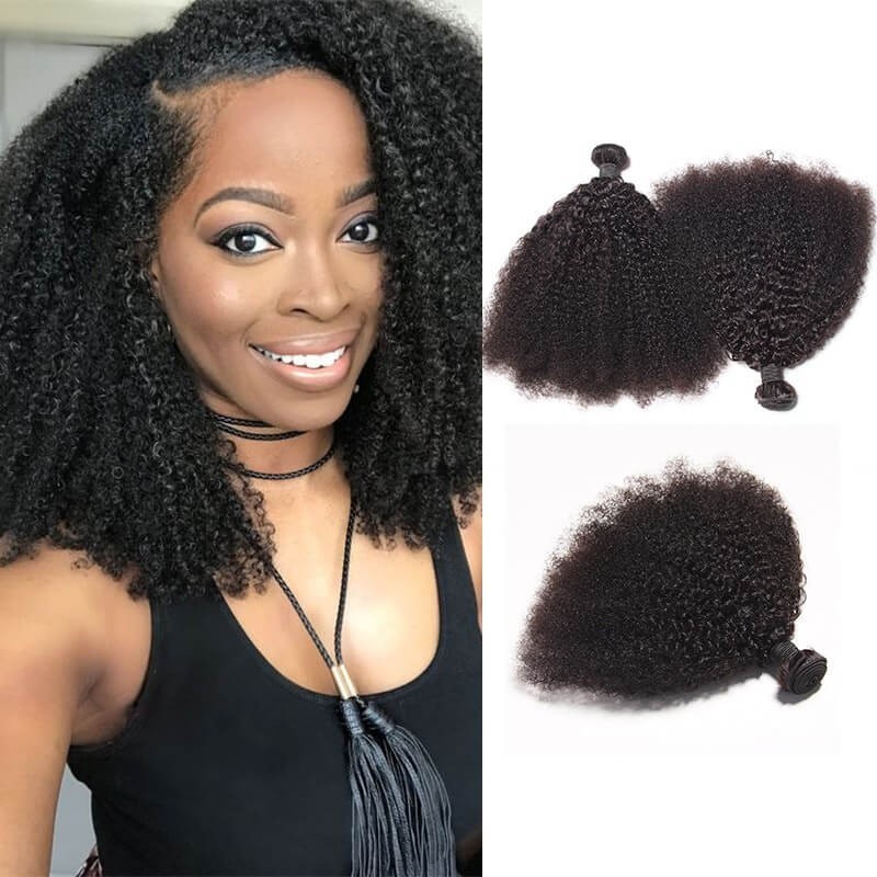 DSoar Hair Peruvian Afro Kinky Curly Hair Extensions 3 Bundle Deals