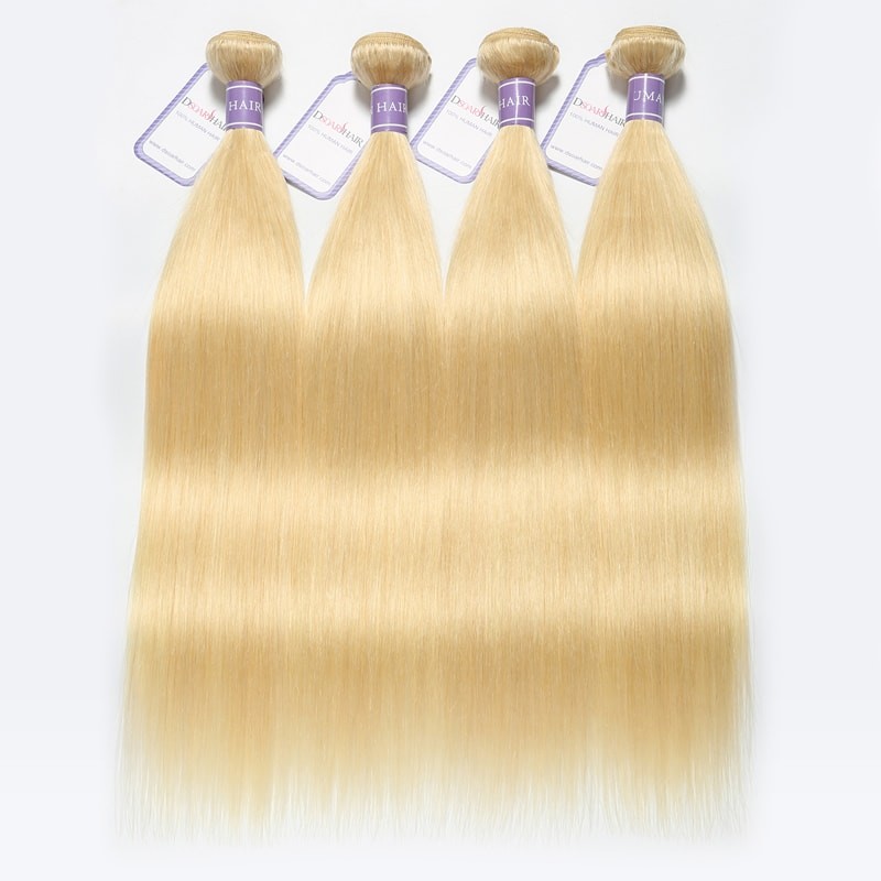 DSoar Hair 613 Blonde Hair Weave 4 Bundles Straight Virgin Remy Hair
