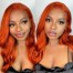 Dsoar Hair Orange Ginger Body Wave 13x4 Lace Front Human Hair Wigs For Black Women