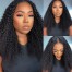 Dsoarhair Kinky Curly Human Hair V Part Wig No Lace No Leave Out Wigs For Women 