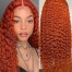 Dsoar Hair Orange Ginger Color 13x4 Curly Hair Lace Front Wigs Human Hair Wigs Pre Plucked Natural Hairline