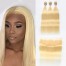 Brazilian Straight Hair 613 Blonde Weave 3 Bundles With Lace Frontal