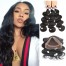 Malaysian Body Wave Hair 360 Lace Frontal With 3 Bundles Sew In
