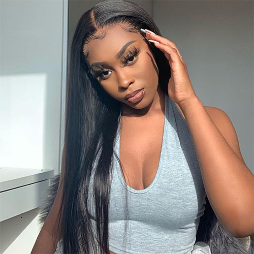 straight hair lace closure wig 