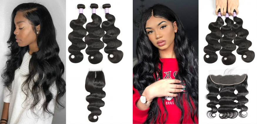 3 bundles with closure or frontal