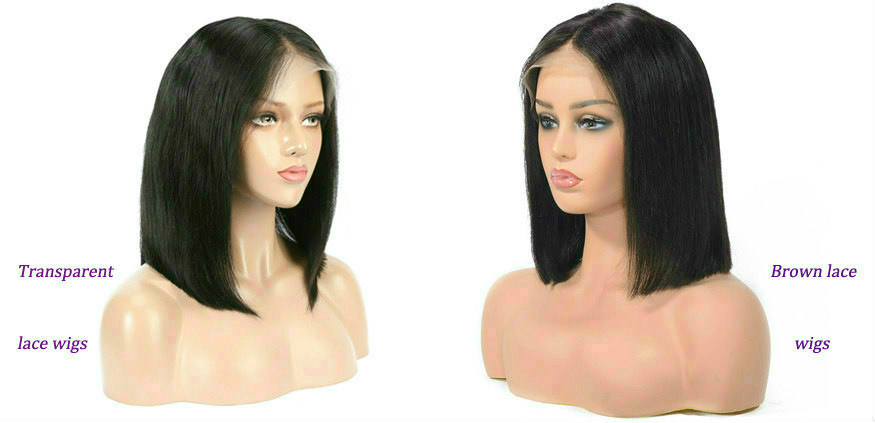 Transparent lace human hair wigs VS brown lace human hair wigs