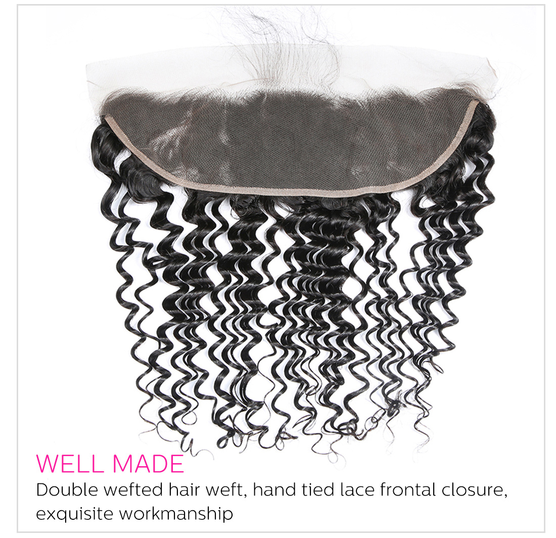 Natural Hair Weave Deep Wave 4 Bundles