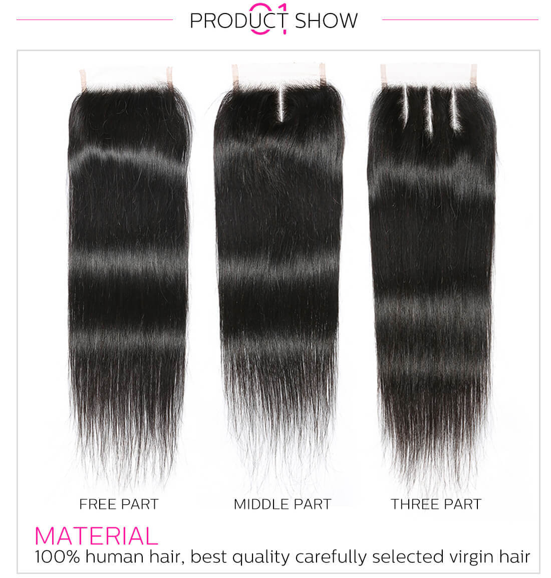 DSoar Hair Lace Closure With Straight Hair Bundles